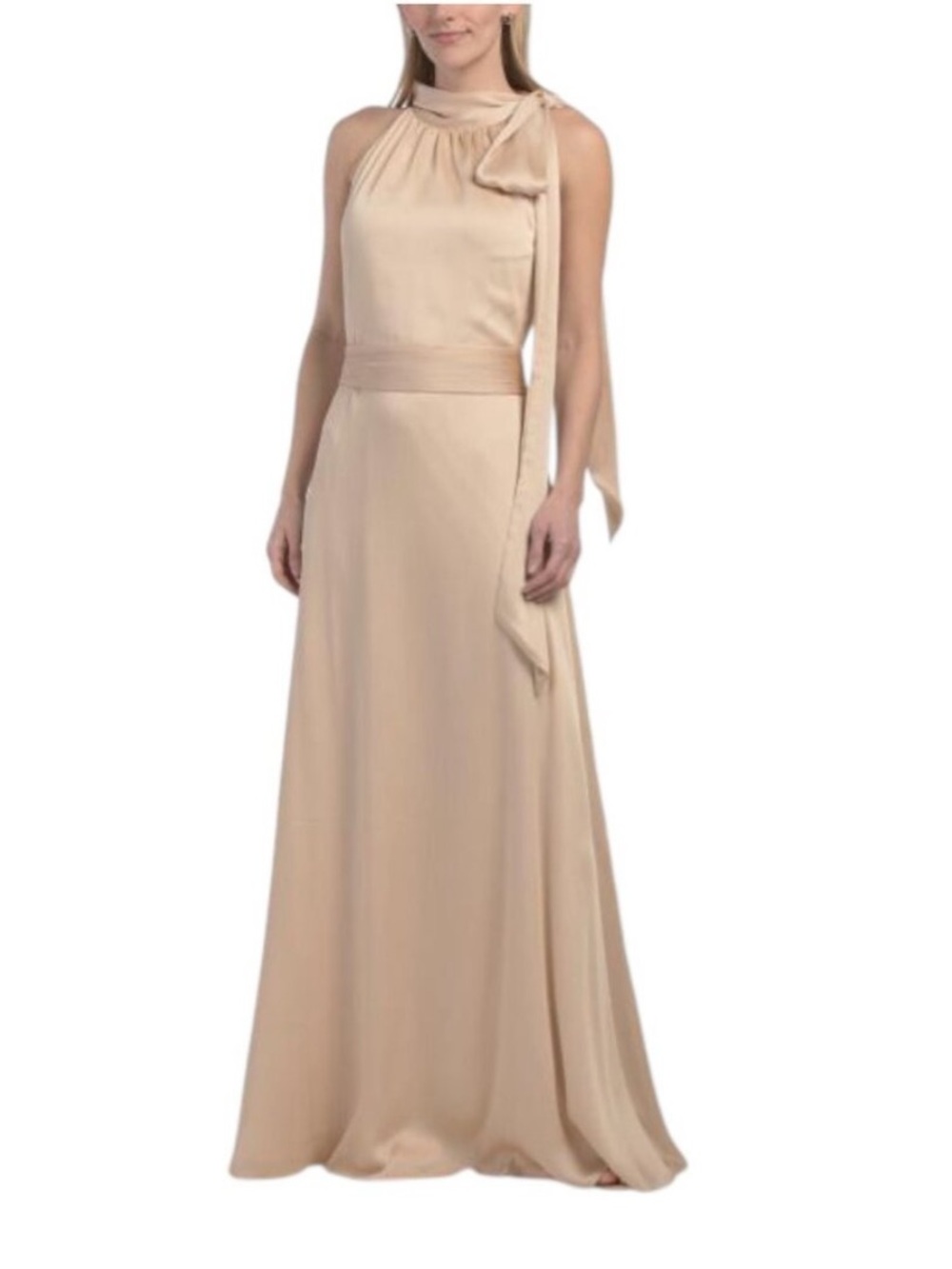 NWT Sachin + Babi Sleeveless High-Neck Dress in Champagne